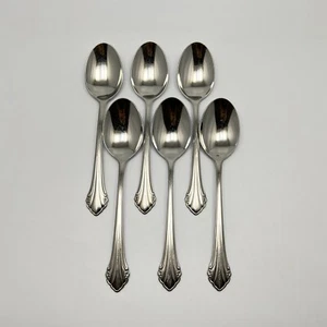 Oneida Stainless Bittersweet / Repose Soup Spoon Floral Rogers 6-7/8 6Pc Set - Picture 1 of 11