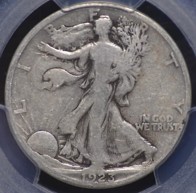1923 S WALKING LIBERTY HALF DOLLAR PCGS VG 08 WHOLESOME AND WELL SPENT WITH NO - Image 1 of 4
