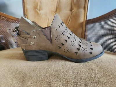 JAMBU Botines Marrón Evelyn Cuero Vegano Tacón Bajo Sin Cordones Mujeres TALLA 8.5 NUEVO Foto 1 de 4