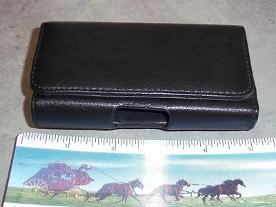 CELL PHONES HORIZONTAL CARRYING LEATHER POUCH CASE COVER WITH BELT CLIP HOLSTER - Image 1 of 4