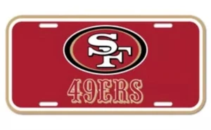 San Francisco 49ers Football Team NFL Logo Plastic License Plate 6 X 12 Inch - Picture 1 of 1