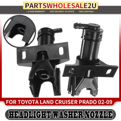 2x Boquillas de lavado de faros delanteros para Toyota Land Cruiser Prado 120 2002-2009 Foto 1 de 4