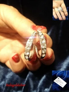 Orecchini Donna Cristalli SWAROVSKI ELEMENTS Ragazza Argento Oro diamanti Sposa - Foto 1 di 11