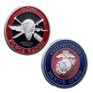 Moneda Desafío Coleccionable Force Recon USMC Conmemorativa Cuerpo de Marines de Estados Unidos Plata - Imagen 1 de 8