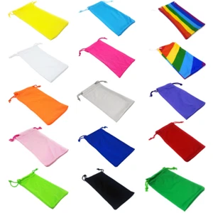 Drawstring Case Phone Glasses Sunglasses Rainbow Pocket Pouch Bulk Wallet Soft  - Picture 1 of 19