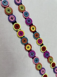 MULTI COLOUR BUTTONS | BUTTONS TRIM LACE | Maxi BUTTONS | BUTTONS RIBBONS - Picture 1 of 10