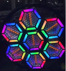 High power 7pcs 60W warm white+RGB audio disco stage background led stage retro - Picture 1 of 6