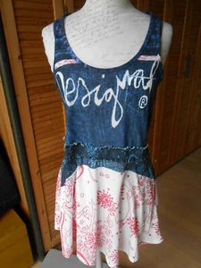 Desigual Tunika XL 38 40 Longshirt NEUwertig Top Kleid Jeanslook dünn fließend - Bild 1 von 5