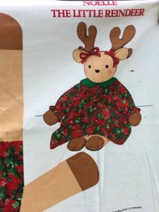 Fabric Panel Stuffed Christmas Reindeer Noelle Finished Size 19” Tall - Picture 1 of 3