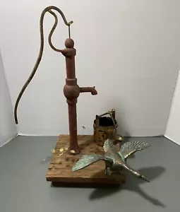 Scultura firmata Curtis Jere ""Goose At The Water Pump"" 1972 bella! - Foto 1 di 9
