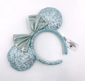 Blue Frozen Arendelle Aqua 2020 Minnie Ears Mickey Mouse Disney Parks Headband - Picture 1 of 4