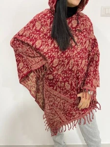 Carve Wraps Charter Club Raschel Zopfdetail Kint Poncho rot One Size/Over Size - Bild 1 von 6