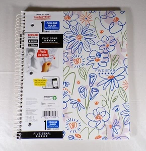 Five Star Spiral College Ruled Notebook 80 Sheets - Picture 1 of 3