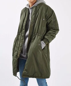 TOPSHOP Winston Bomber Parka drawstring Jacket sz us 8 uk 12 eur 40 new - Picture 1 of 2