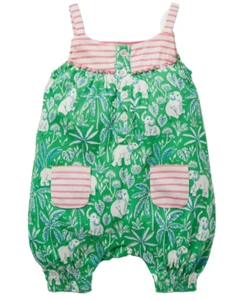 Baby Boden Kinder Jersey Hotchpotch Strappy Strampler in Aloe Green Elephant Palm - Bild 1 von 1