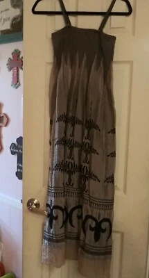 ANTHROPOLOGIE Lapislázuli Boho Convertible Tubo Vestido Falda Talla Única Gris Iridiscente Foto 1 de 4