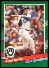 1991 Donruss Baseball Card Greg Brock Milwaukee Brewers #572