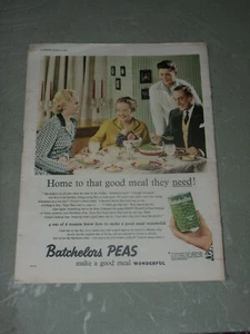 BATCHELORS PEAS   1954  Vintage  14" X 12"  (Approx)  Orig UK  Advert - Picture 1 of 1