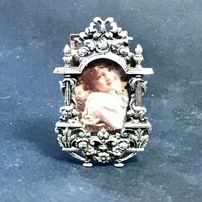 ANCIEN XIXe Cadre Photo De Chevet En Argent Style  Louis XVI Ruban Noué - Photo 1/3