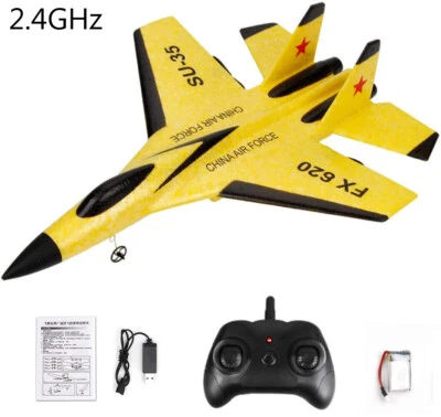 2.4GHz 2CH SU-35 Plane Glider Aircraft EPP Jet RC 3-Axis Gyro Luminous Airplane - Image 1 of 4