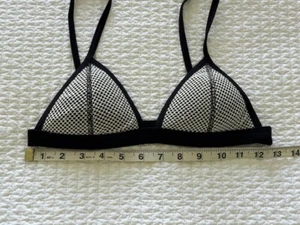 TRIANGL Bikini top triangle Black White Shoulder Straps X Small - TOP ONLY EUC - Picture 1 of 11