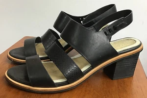 Rag And Bone Leather Sandal Black Cross Straps Sling Back With Hook Size 41 - Picture 1 of 12