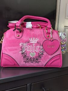 Juicy Couture Hot Pink Free Love Heritage Bowler Crossbody Bag
