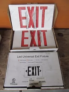 NEW Universal LED Exit Light Sign Fixture Emergency LLNURW PAIR - Picture 1 of 3