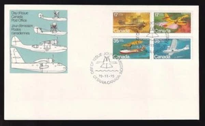 Canada OFDC 1979 Aircraft Flying Boats, block of 4 sc#844a-846a pairs [v1] - Picture 1 of 1