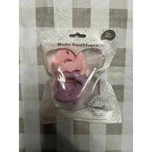 Ulubulu 2 Pack Pink & Lilac Purple Hearts Bulu Soothers Pacifiers New 0+ Months - Picture 1 of 3