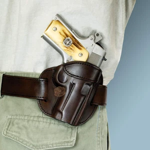 OWB Leather Gun Holster - Compact Undercover OWB Holster - Choose Model - Picture 1 of 4