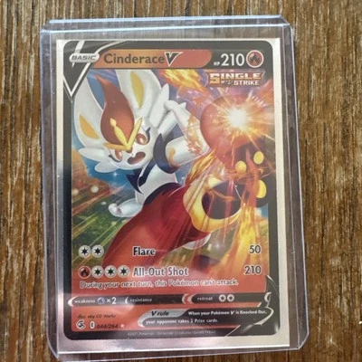 2021 Pokemon, Fusion Strike, #044/264 Cinderace V, Holo Ultra Rare - Image 1 of 2