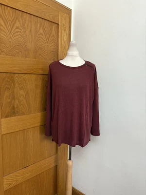 Wrap London Linen Blend Long Sleeve Top Colour Mahogany Size 16 - Image 1 of 4