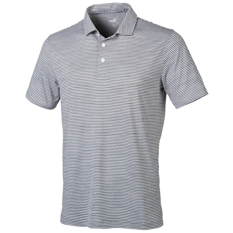 Puma Cloudspun Caddie Stripe Golf Polyester Polo Cat Logo Left Sleeve - Image 1 of 1