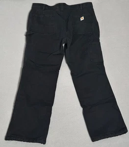 Pantalones de mezclilla Carhartt para mujer talla 16 cortos negros carpintero forro polar recto EC - Imagen 1 de 13