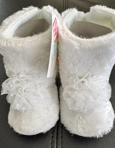 INFANT BABY GIRL's Little princess Furry SHOES BOOTS Size 12 to 18 Mos - Picture 1 of 8