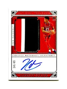 2019 Jarrett Culver National Treasures Auto RPA RC Patch /49 Prime NT TTU Panini - Picture 1 of 4