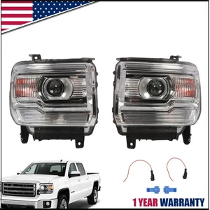 Par de faros halógenos para GMC Sierra 1500 2500 3500 2014-2019 sin LED DRL - Imagen 1 de 10