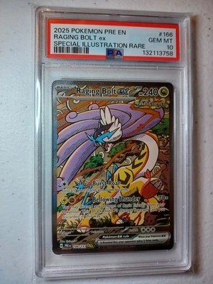 PSA 10 Gem Mint Pokemon Prismatic Raging Bolt Ex #166 SIR Illustration Rare - Image 1 of 2