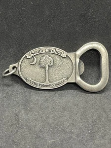 Pewter South Carolina Keychain Bottle Opener Souvenir Palmetto State - Picture 1 of 2