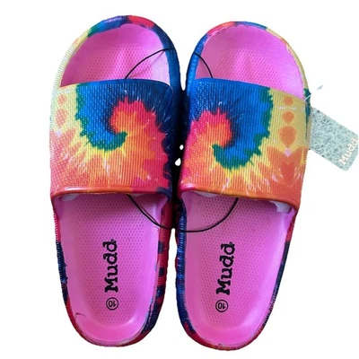 Almohada Mudd Deslizable Sin Cordones Rosa Tie-Dye Talla 10 Vacay Verano Comodidad Colorido NUEVO Foto 1 de 4