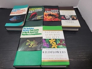 Lof 6 AUDUBON SOCIETY FIELD GUIDES Wildflowers Reptiles Trees Birds Insects Fish - Picture 1 of 1