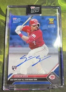 Spencer Steer - 2023 Topps Now RC-3B Rookie Team On Card Auto Blue /49 - Reds - Bild 1 von 3