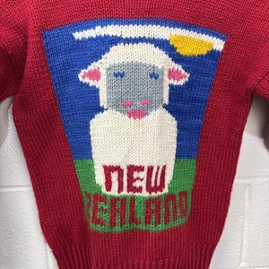 Vintage BABO 100% Wolle Pullover Schaf Grafik Handarbeit Neuseeland Gr. S - Bild 1 von 18
