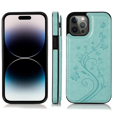 For iPhone 11 12 13 14 15 16 Pro Max Magnetic Wallet Leather Case Stand Cover - Image 1 of 2