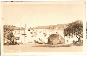 Postal de Camden, ME Maine 1930 RPPC, muchos barcos - Imagen 1 de 2