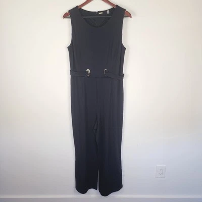 Mono para mujer Tahari nuevo con etiquetas pierna ancha azul marino sin mangas talla 12 Foto 1 de 4