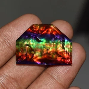 Piedra preciosa doblete corte elegante ópalo ammolita canadiense natural certificado 36,90 quilates - Imagen 1 de 5