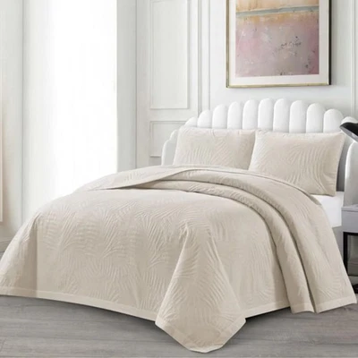 Tagesdecke Set Ezgi Überwurf Decke 3-Teilig 240 x 250 cm , 2-Personen Beige - Bild 1 von 2