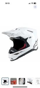 Casco sólido Alpinestars MX Motocross Supertech M10 8300319 (blanco brillante) XS - Imagen 1 de 7